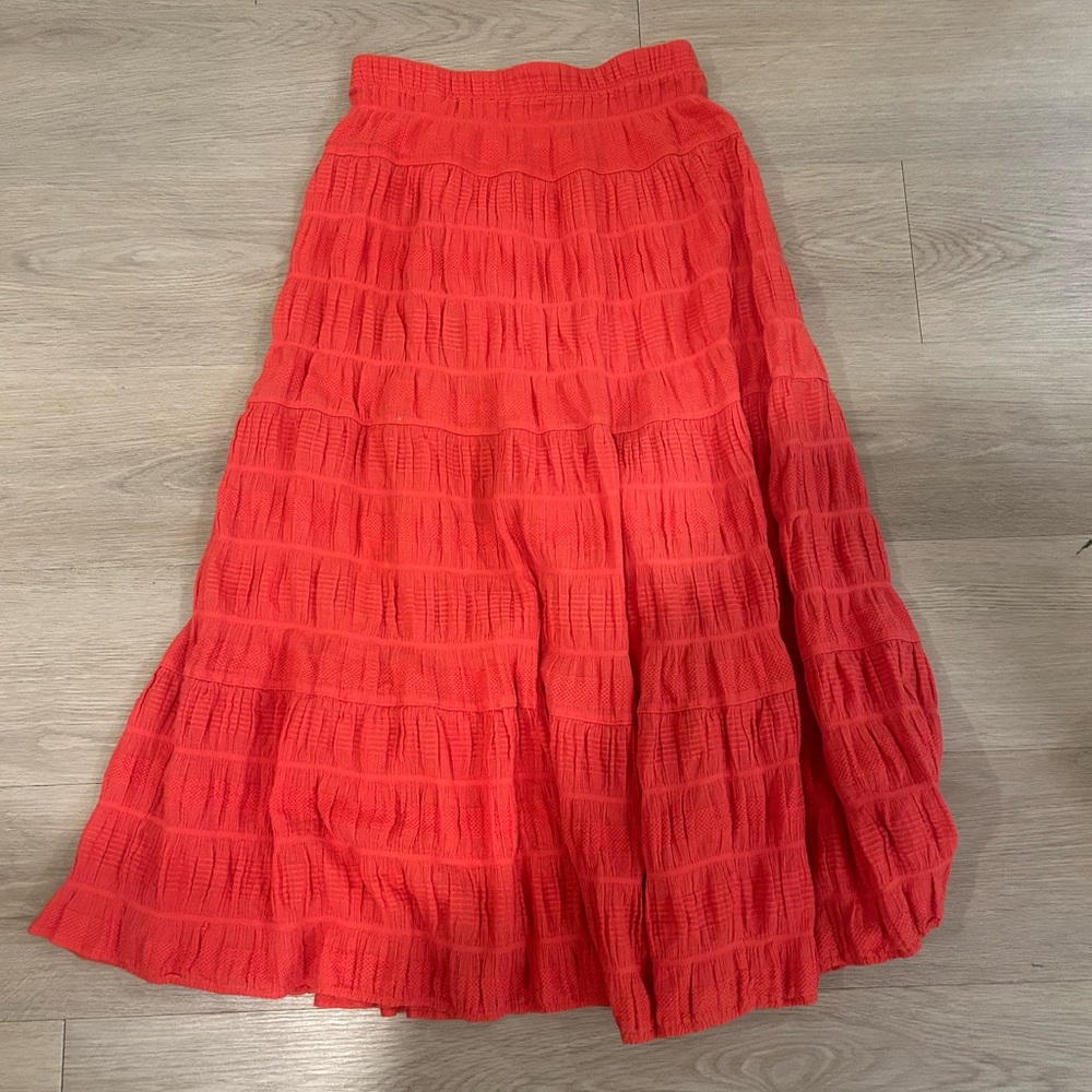 Max Studio Vibrant Red A-Line Skirt